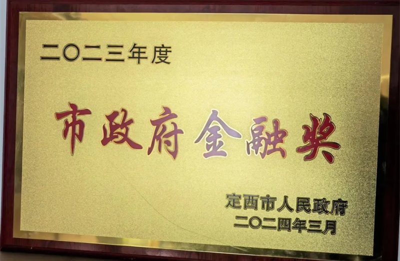 【喜報】金控定西擔保再獲定西市2023年度“市政府金融獎”
